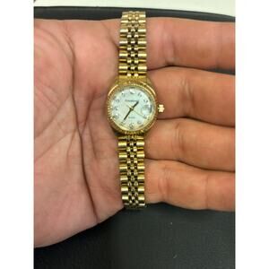 Grindelwald Mother Of Pearl Gold Tone Women’s Watch! New Battery!